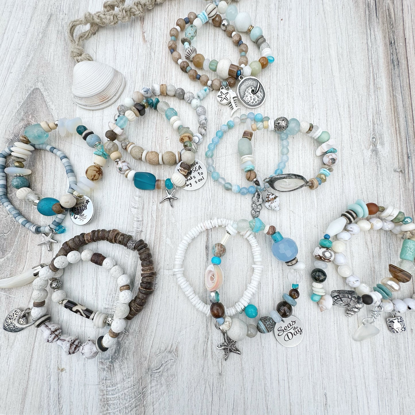 Beach Charm Bracelet Set