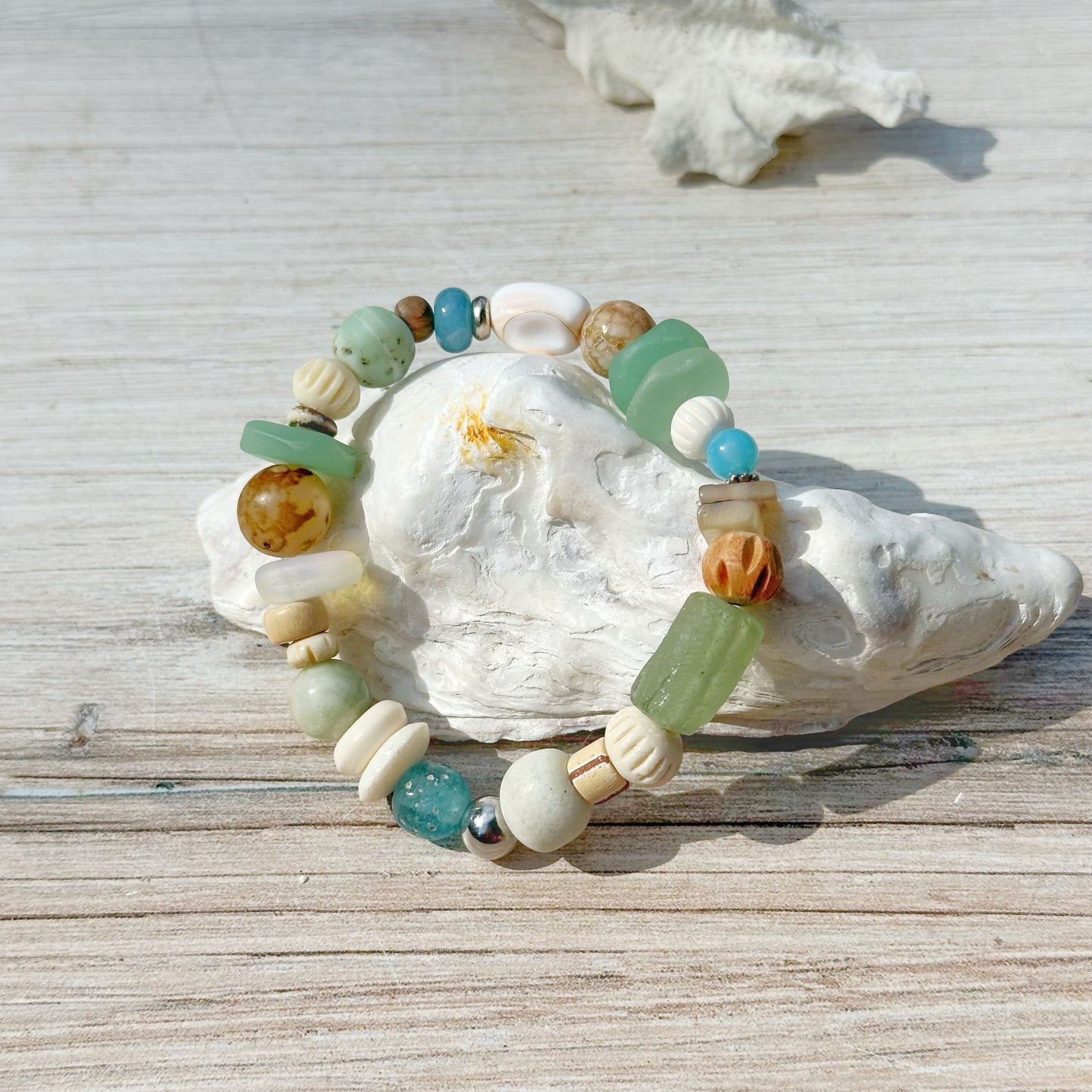 Sea Glass Beach Bracelet Set
