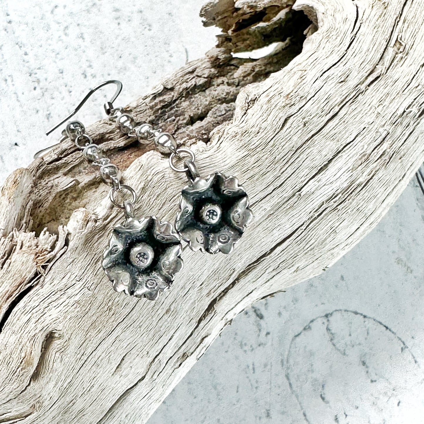 Silver Flower Earrings