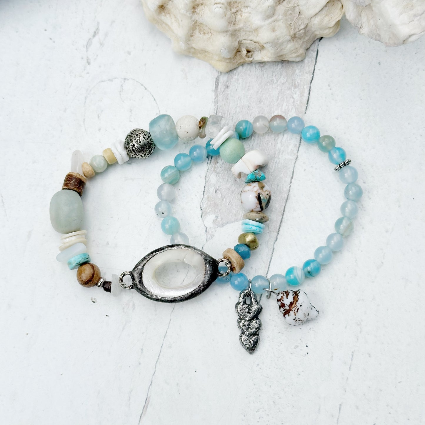 Bracelet Set Beach Vibes Beaded Stretch
