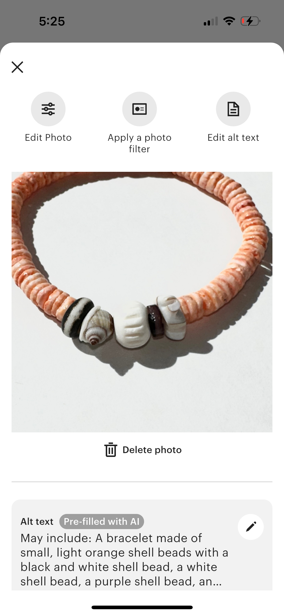 Boho Beach Beaded Bracelets Shells White Orange Coral