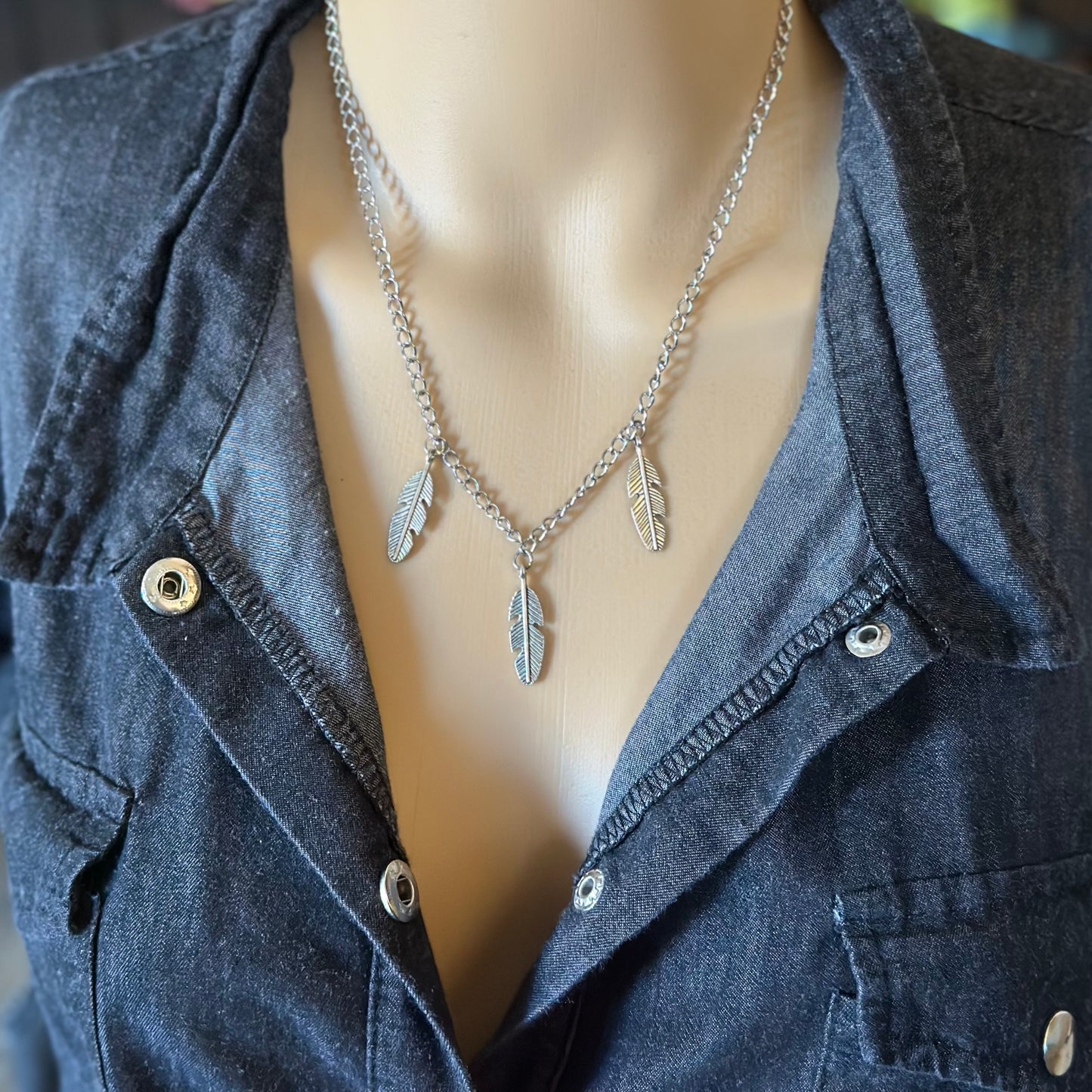 Silver Feather Necklace