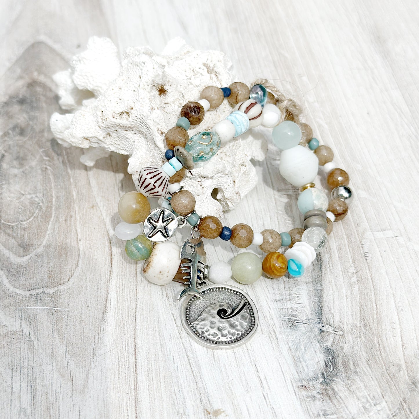 Beach Charm Bracelet Set