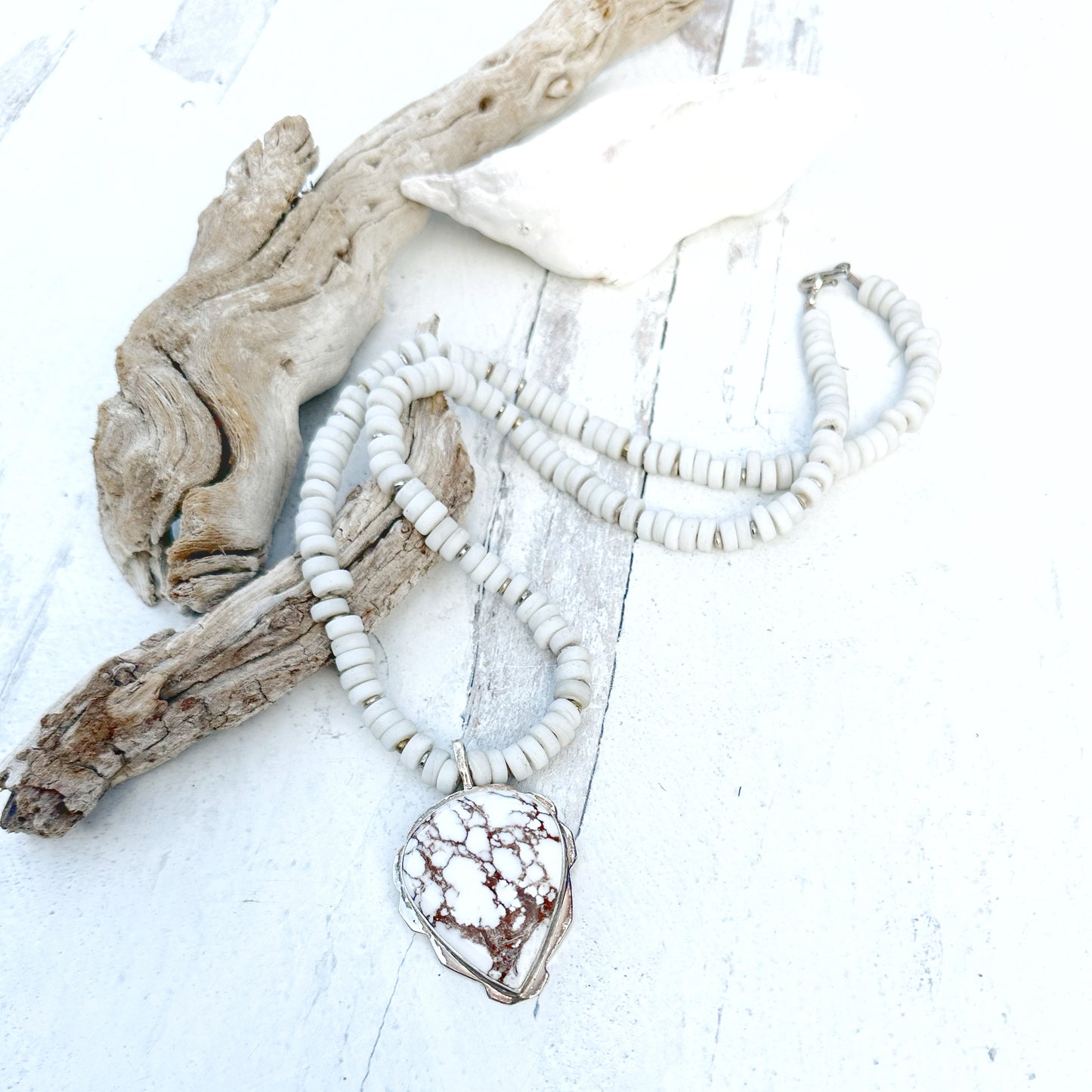 Recycled Glass and Gemstone Necklace