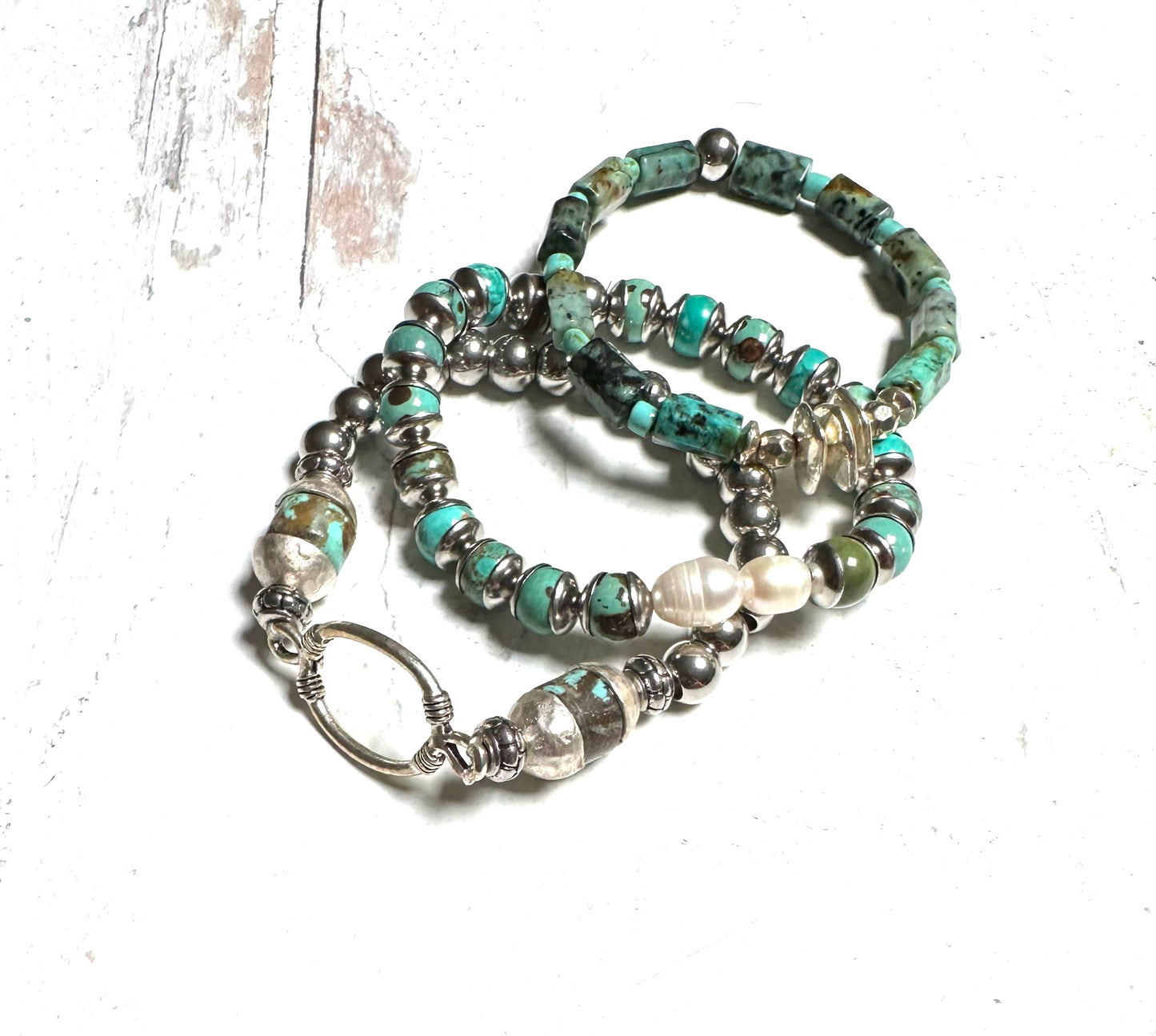 Pearl Turquoise Jasper Stretch Bracelet
