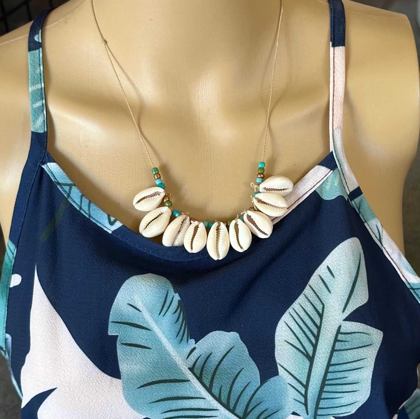 Beach Cowrie Shell Boho Necklace