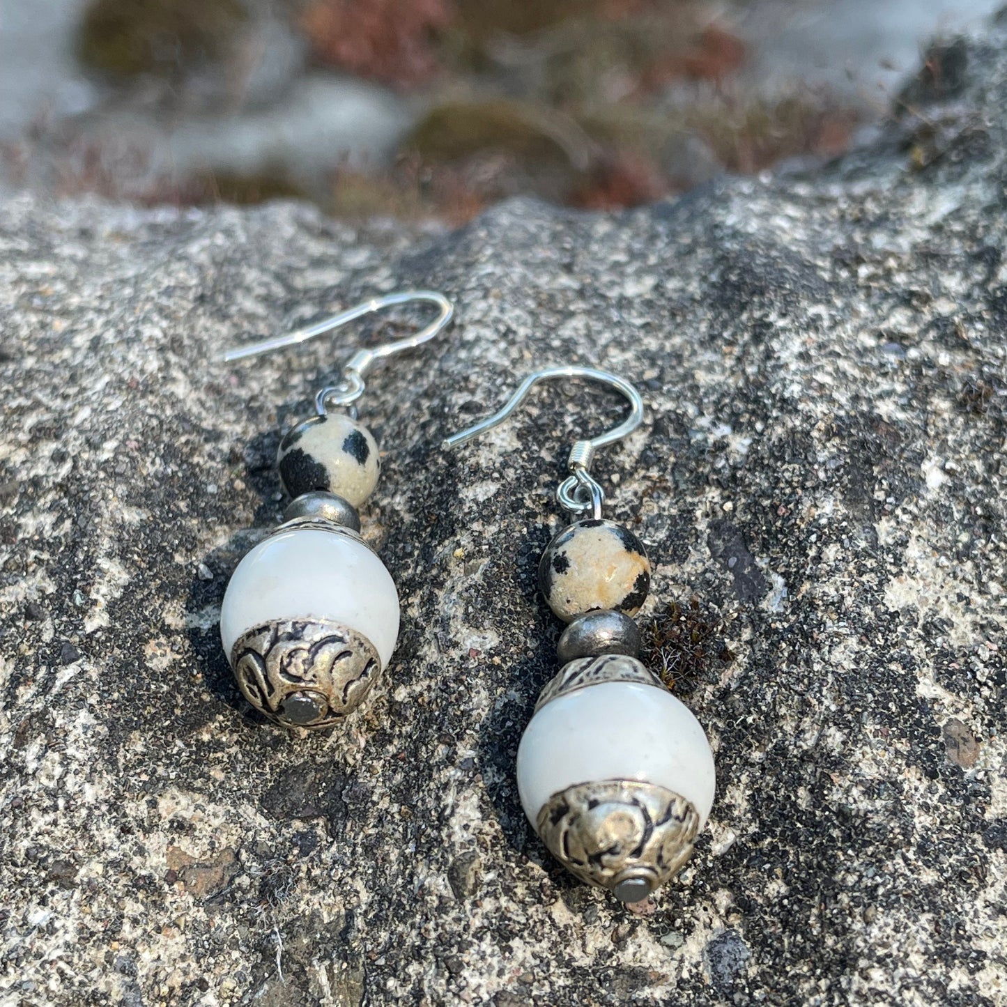Gemstone Tibetan Inspired Earrings