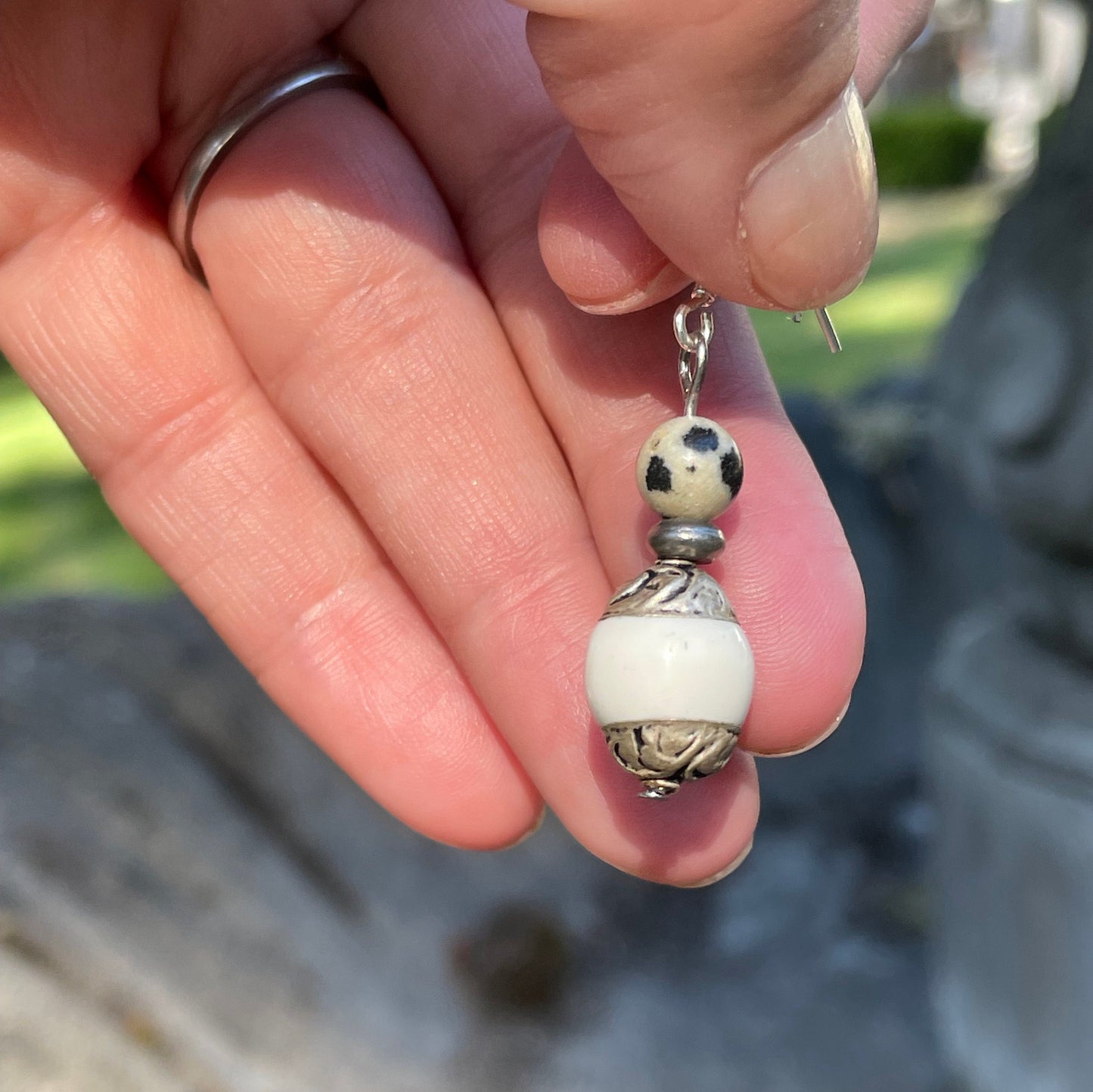 Gemstone Tibetan Inspired Earrings
