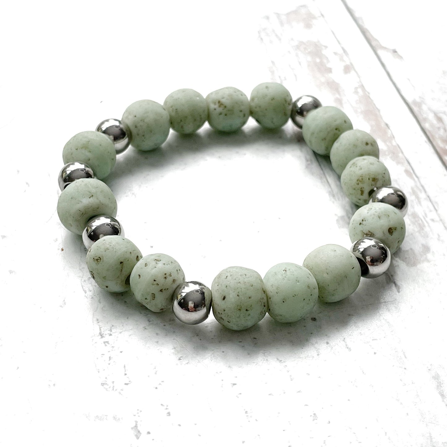 Jewelry Bracelets Gemstone Turquoise Beaded Boho Green Silver