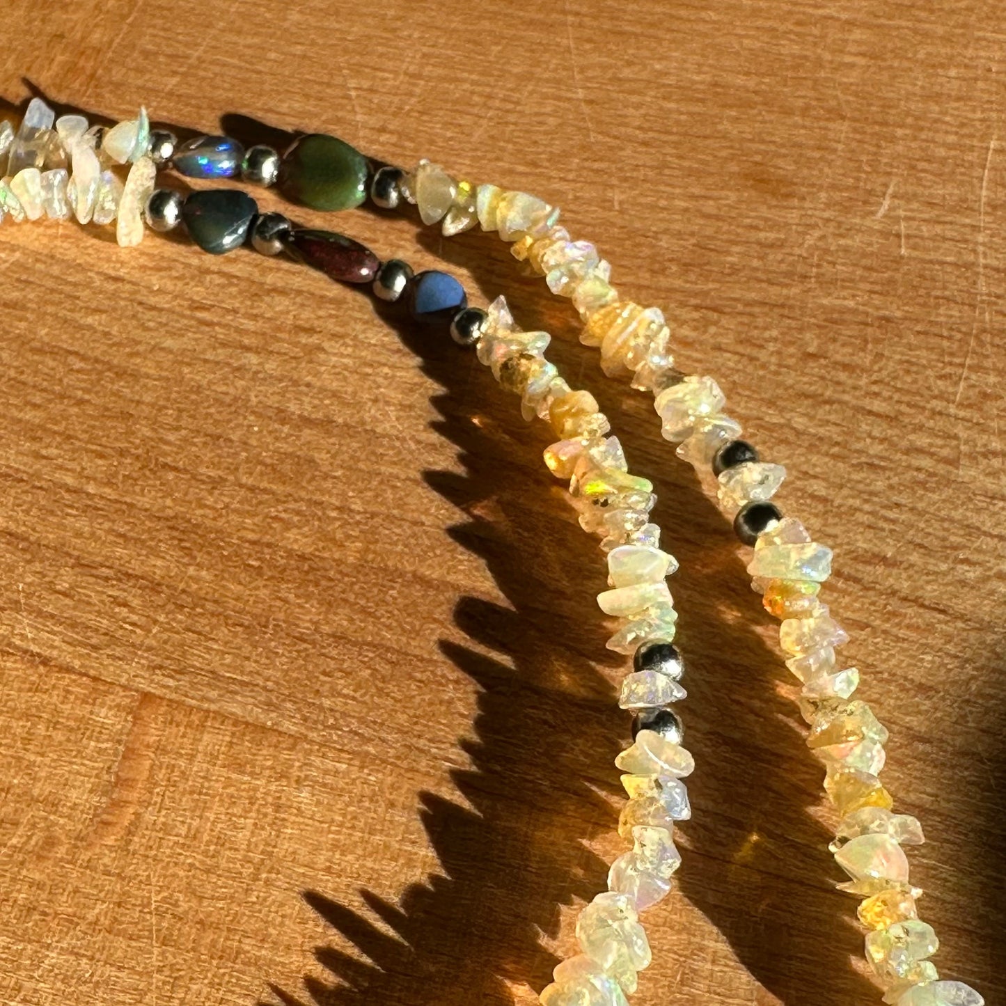 Opal and Pearl Beaded Necklace