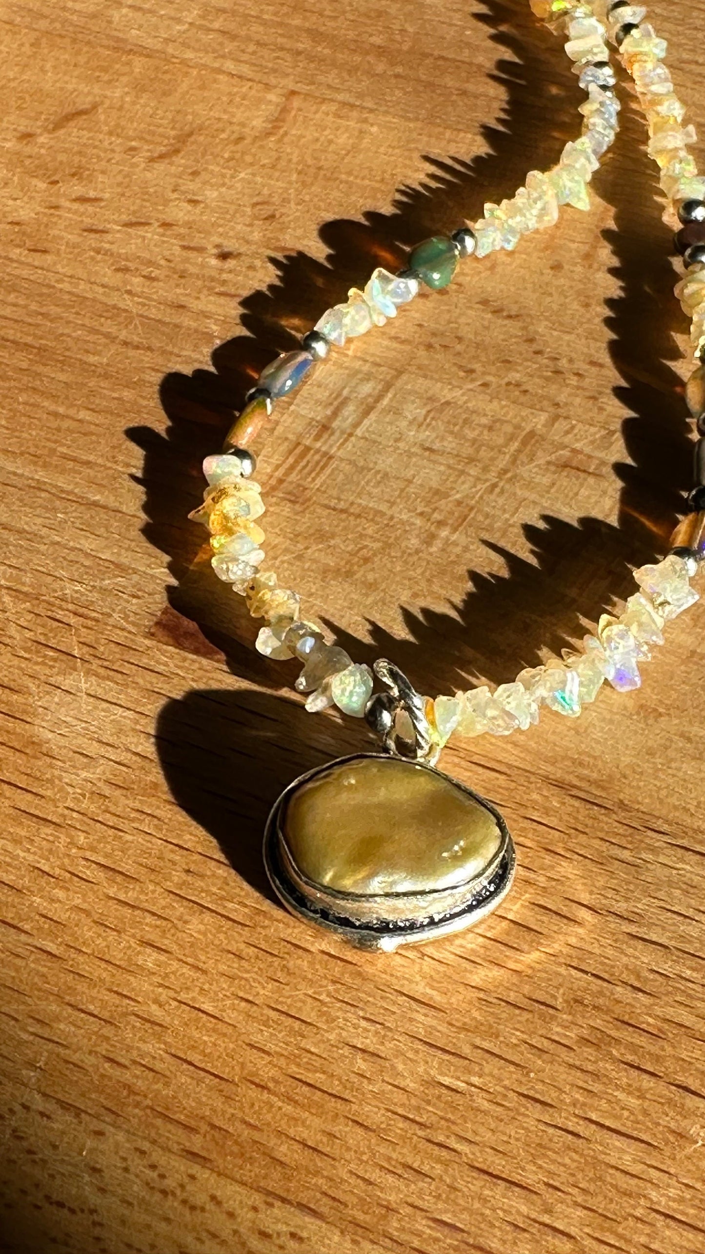 Opal and Pearl Beaded Necklace