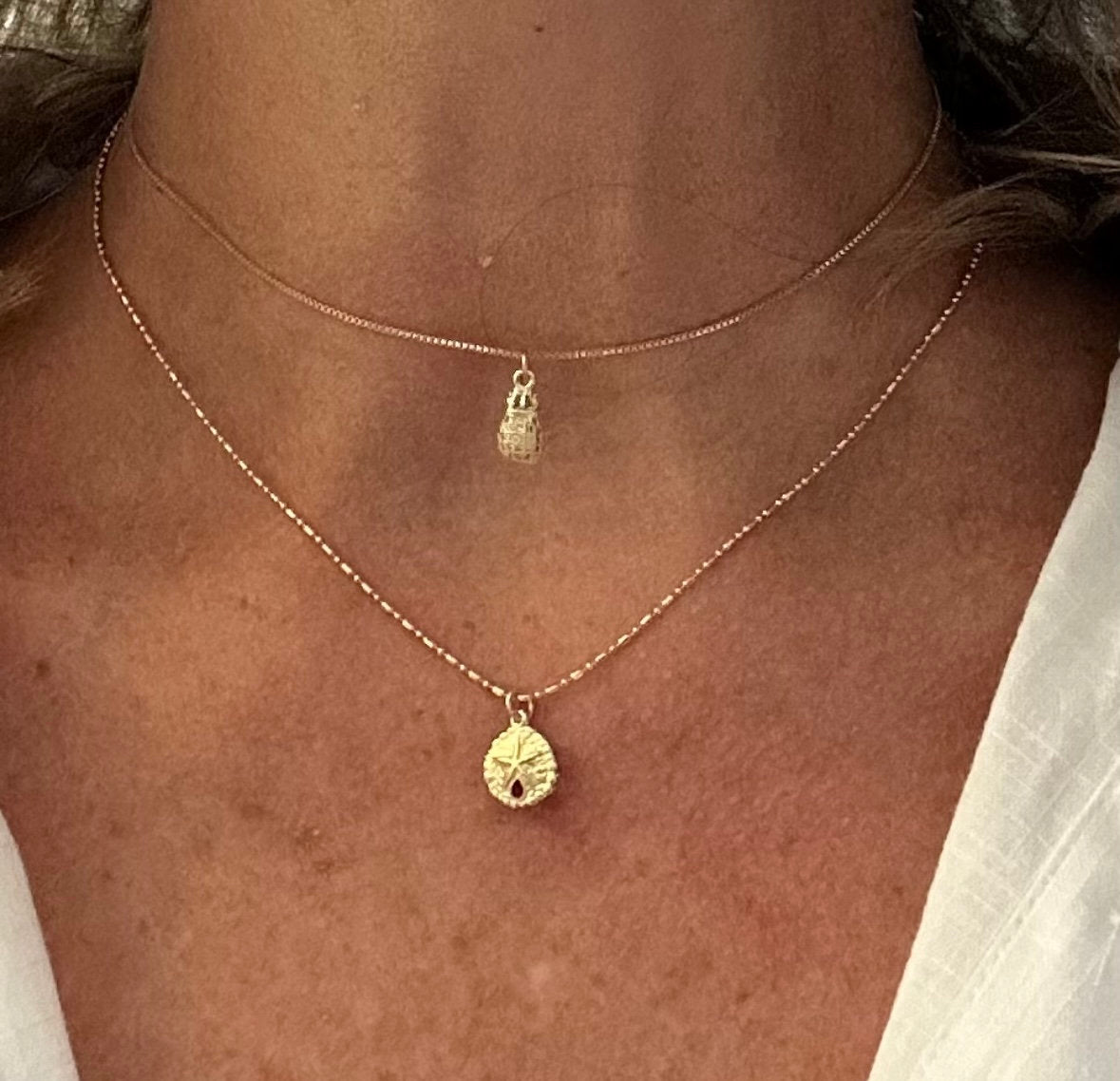 Gold Chain Necklace Gold Filled Charm Pineapple Choker Beach