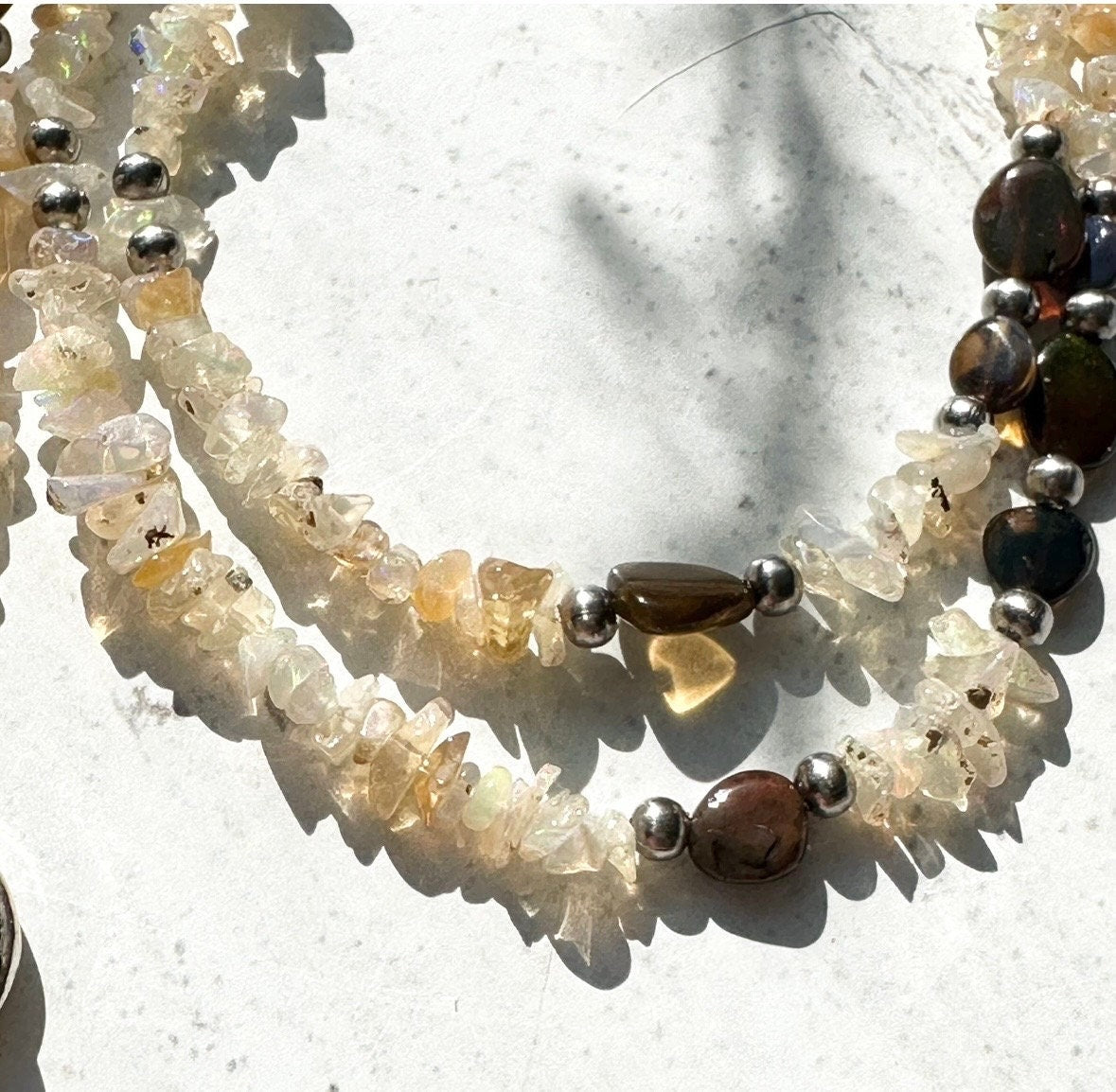 Opal and Pearl Beaded Necklace