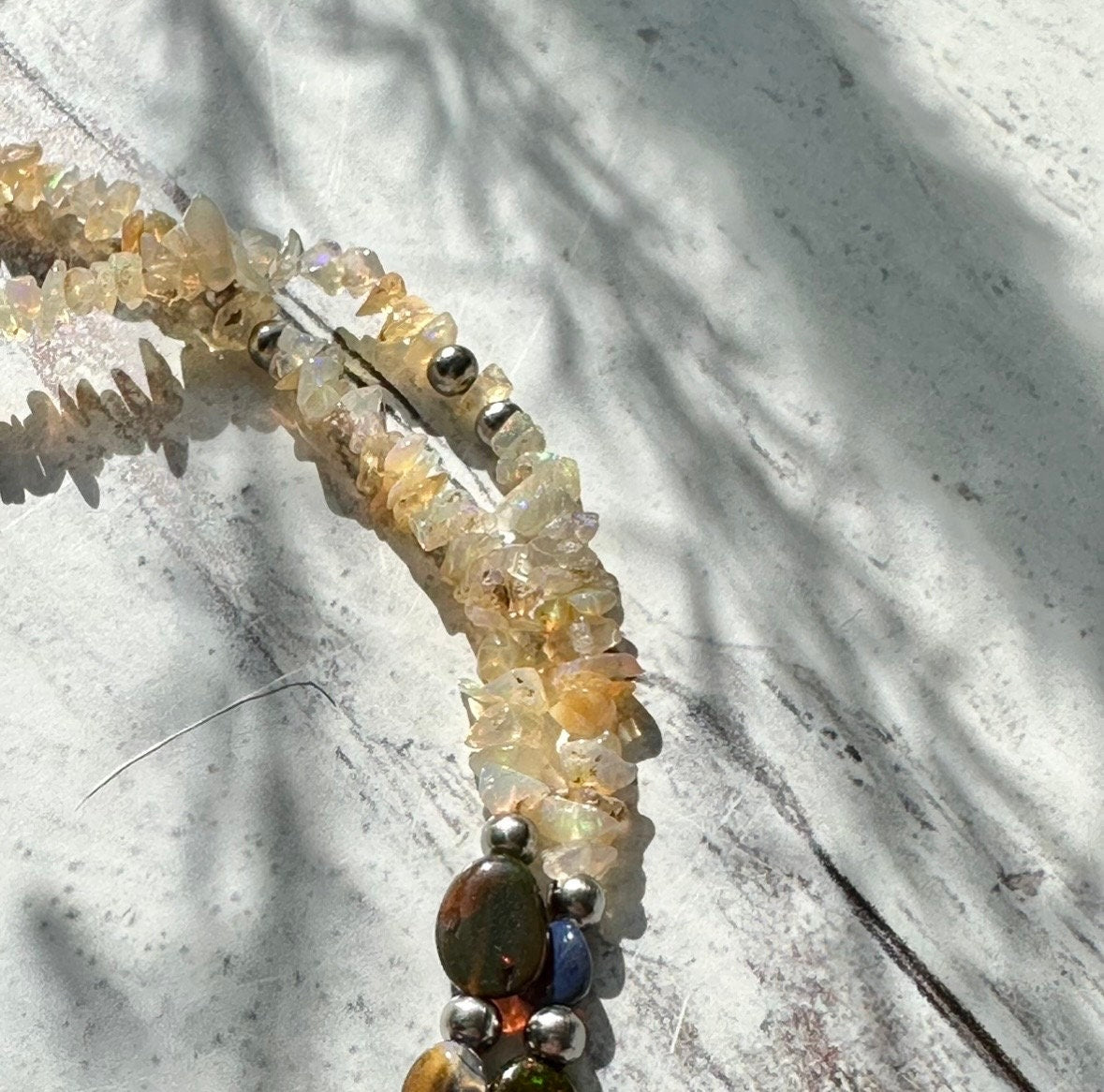Opal and Pearl Beaded Necklace