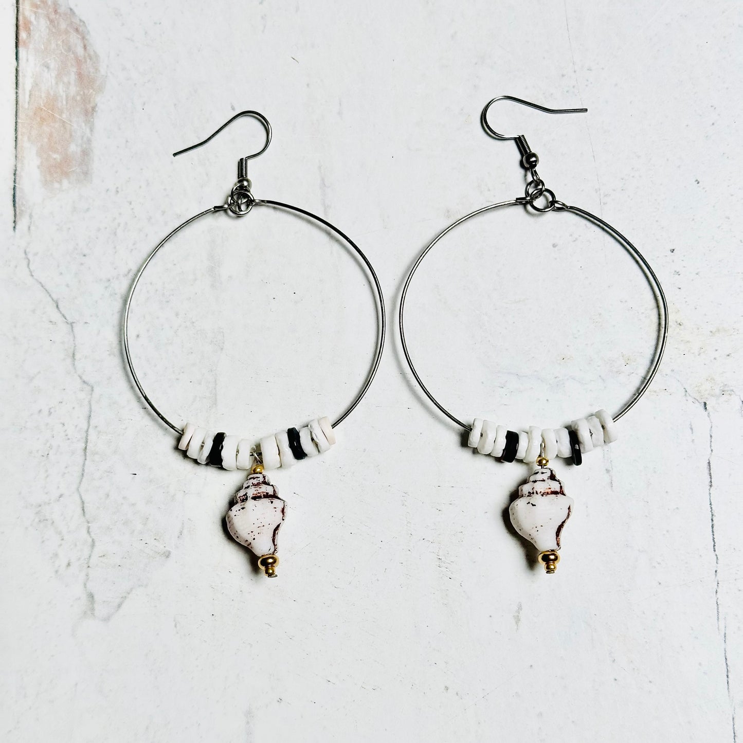 Silver Hoop Earrings Beach