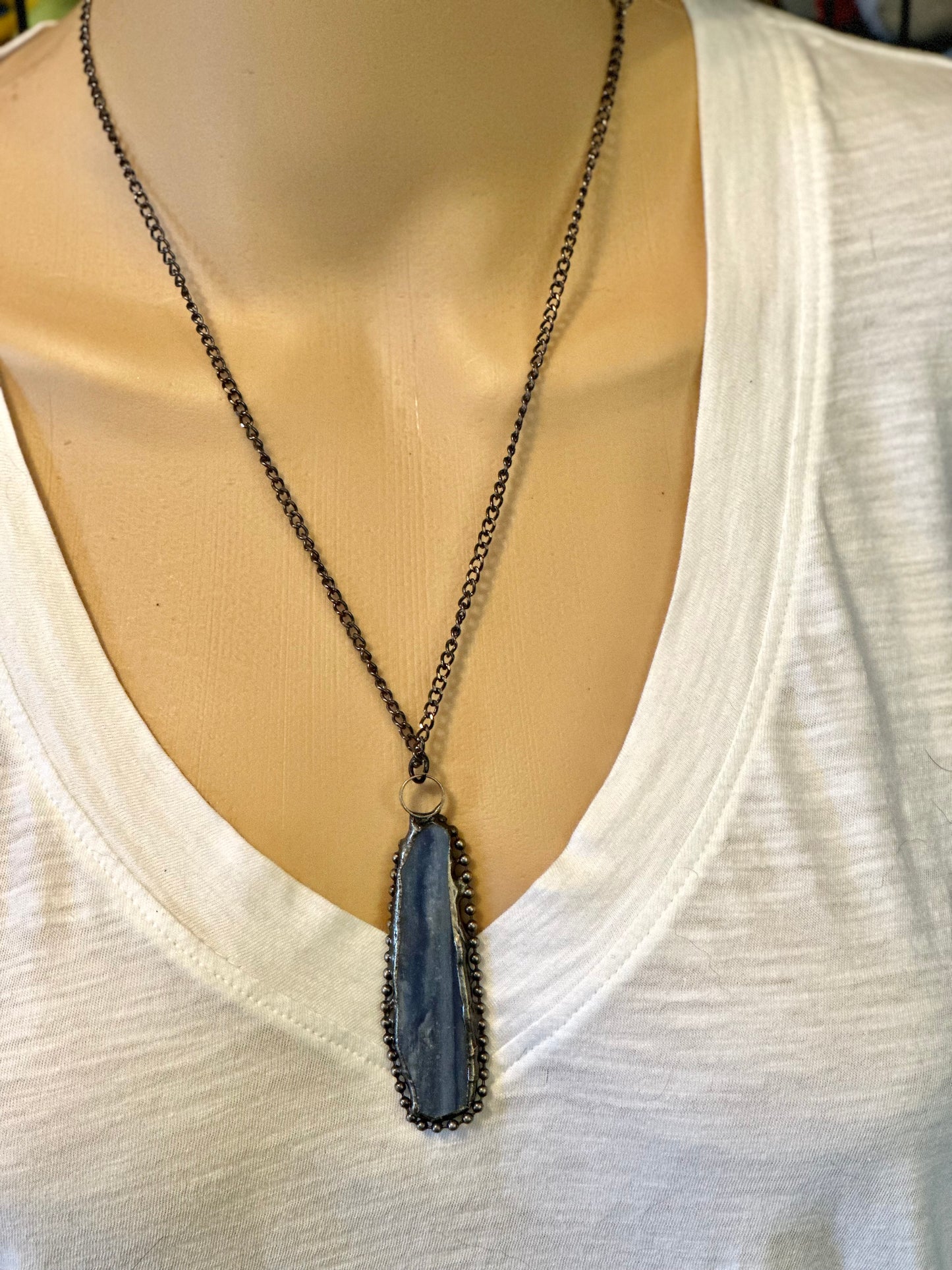 Black Chain Pendant Necklace