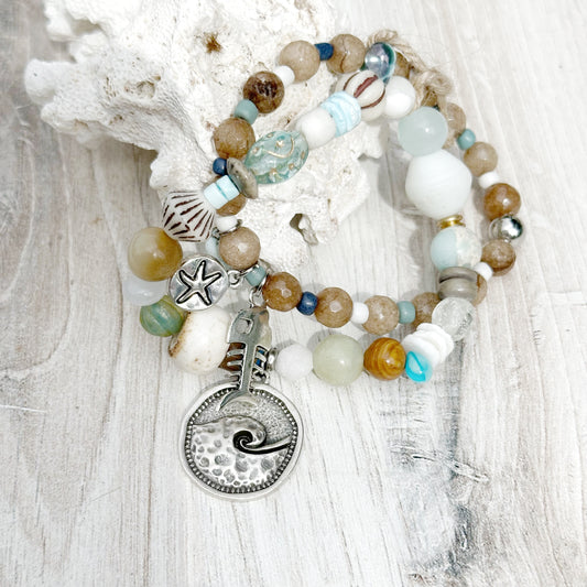 Beach Charm Bracelet Set