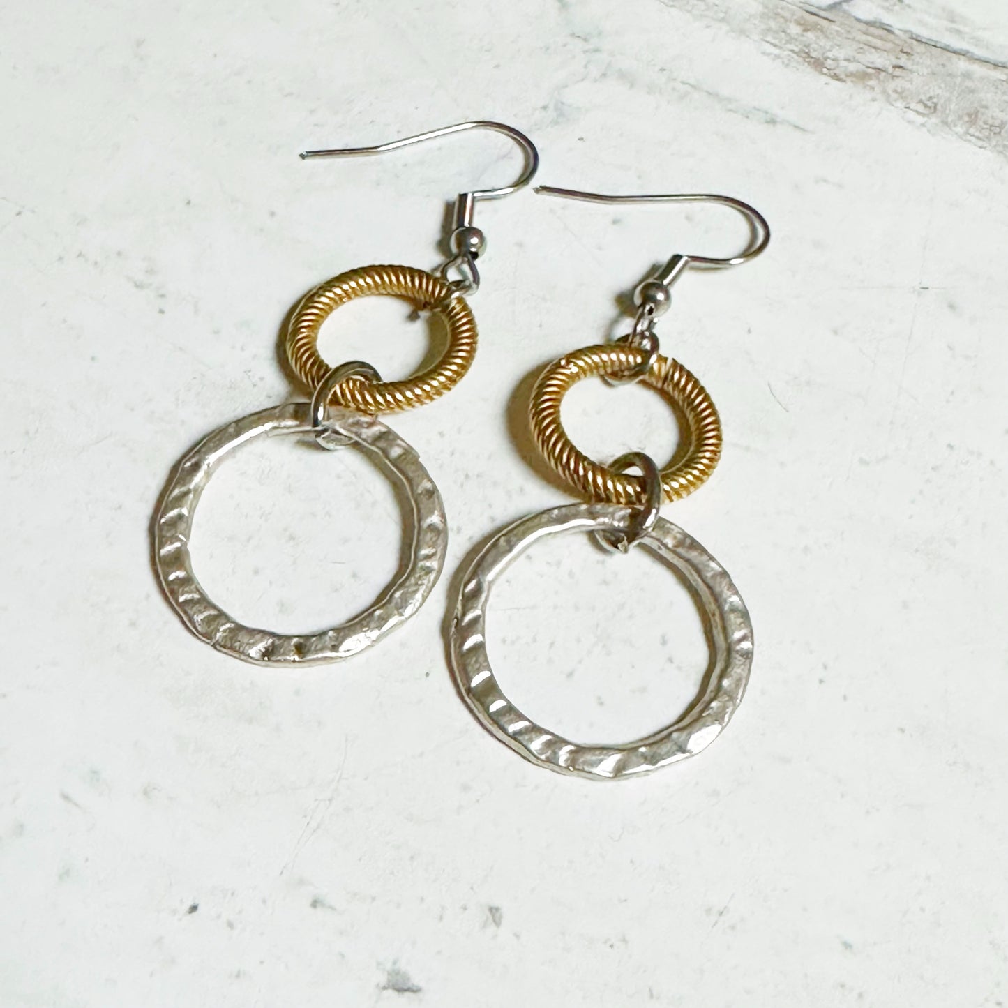 Gold and Silver Hoop Earrings