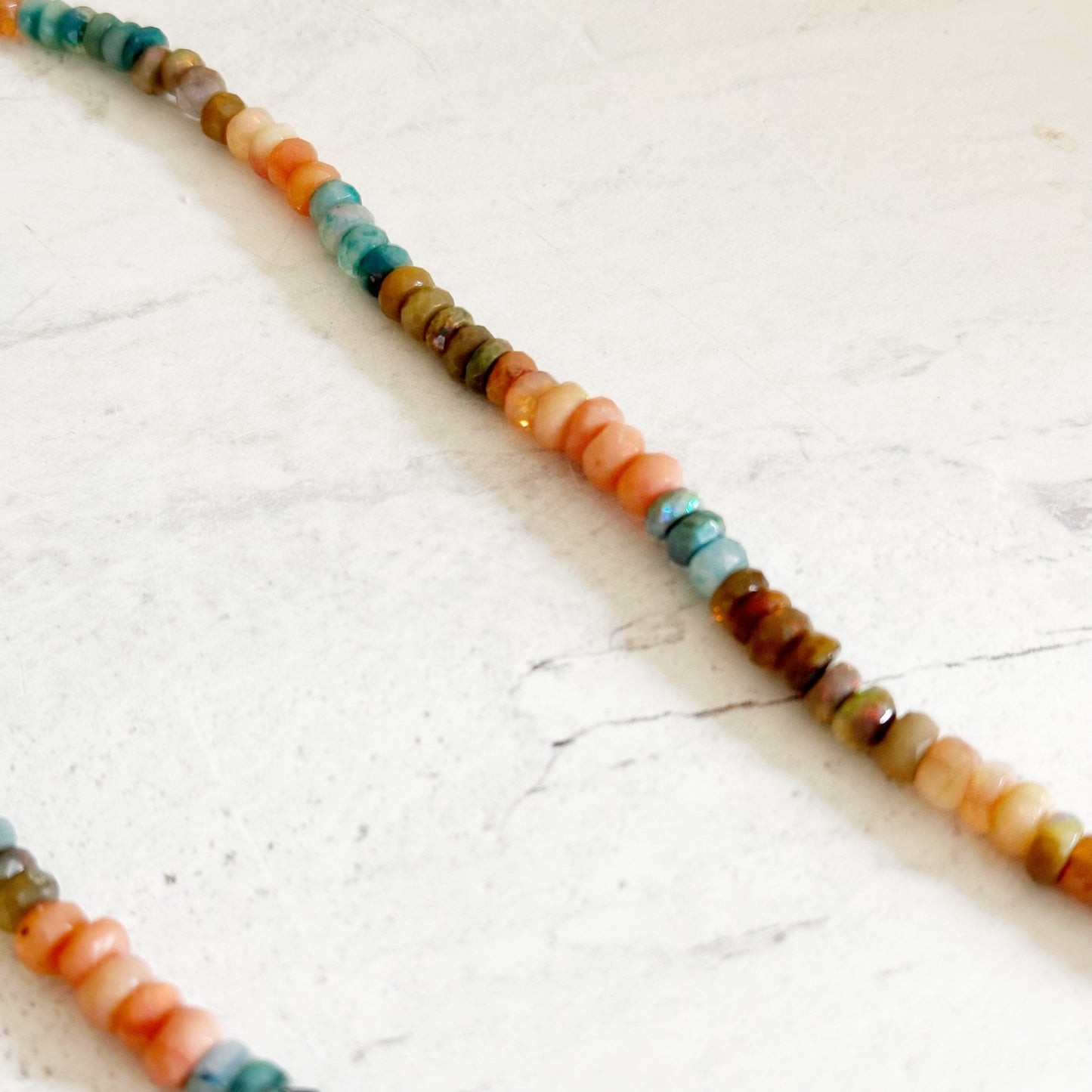 Boho Beaded Necklace with Opal Gemstones