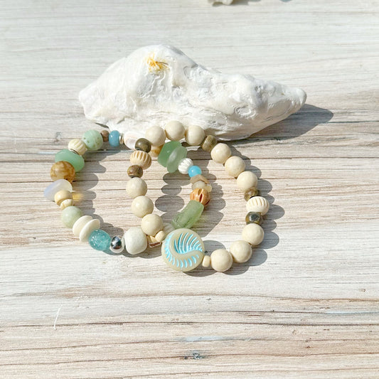 Sea Glass Beach Bracelet Set