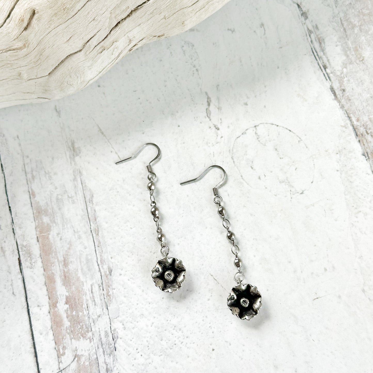 Silver Flower Earrings