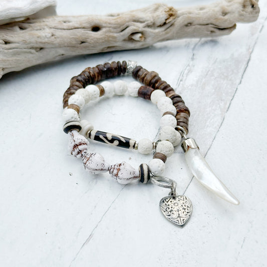 Bracelet Beach Set Beaded Stretch Bracelets