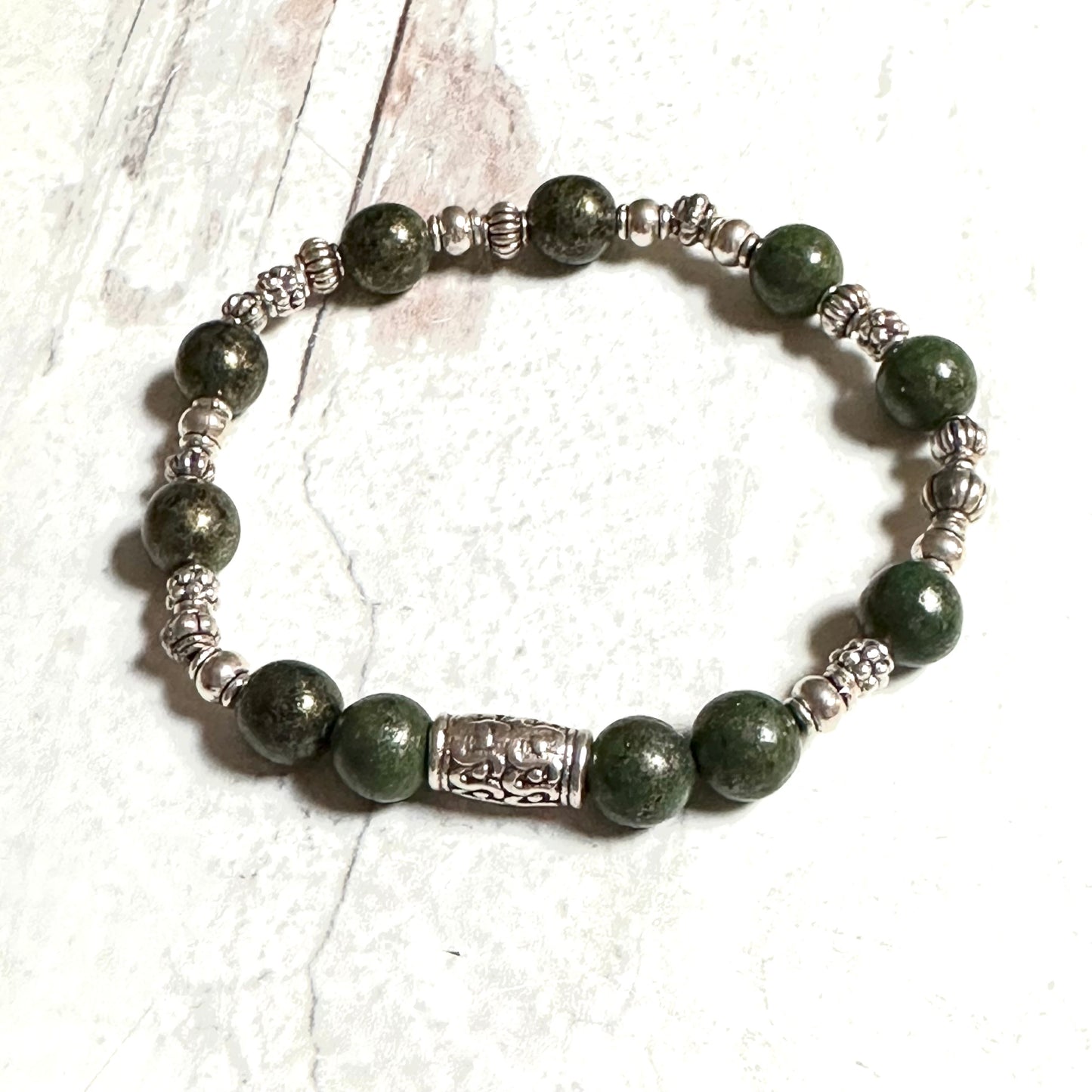 Gemstone Stretch Bracelets Green Turquoise