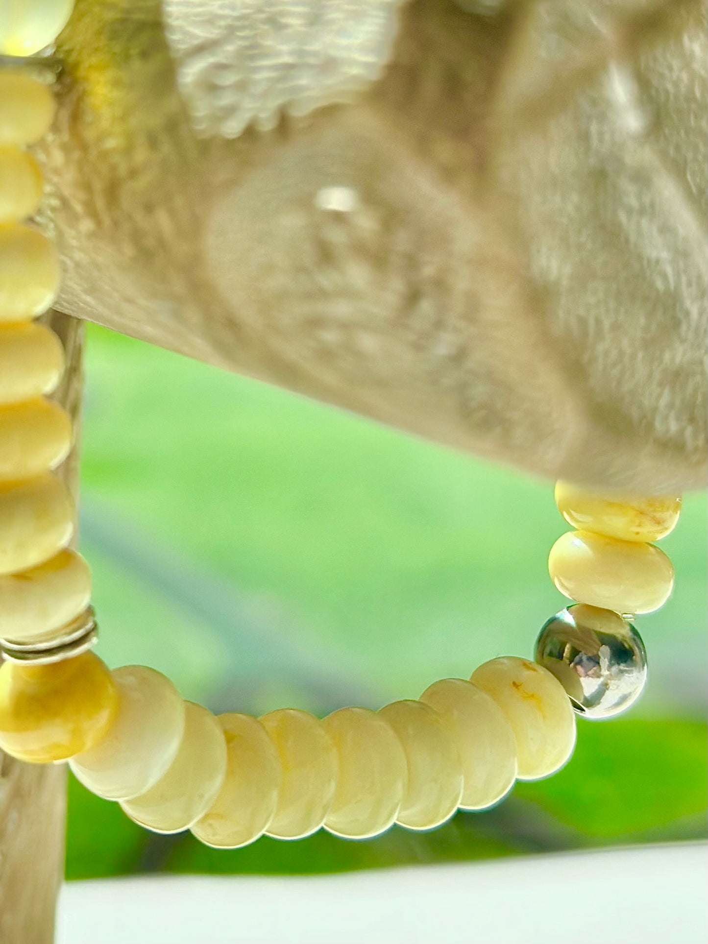 Yellow Boho Beaded Stretch Bracelets with Gemstones