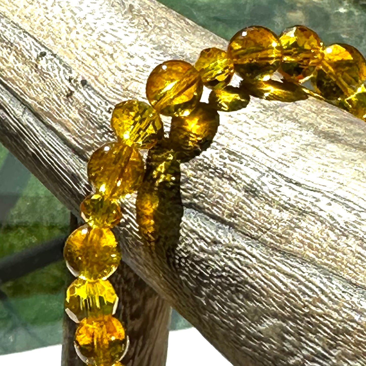 Yellow Boho Beaded Stretch Bracelets with Gemstones