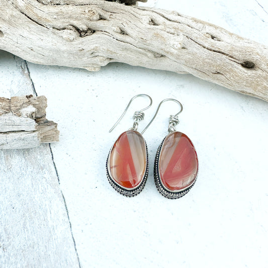 Womens Jewelry Earrings Gemstone Sterling Silver Orange