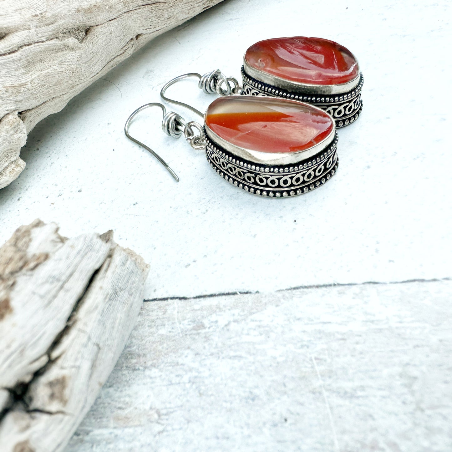 Womens Jewelry Earrings Gemstone Sterling Silver Orange