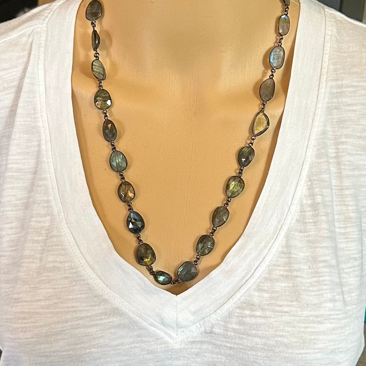 Mixed Metal Beaded and Chain Layered Necklaces Boho Style