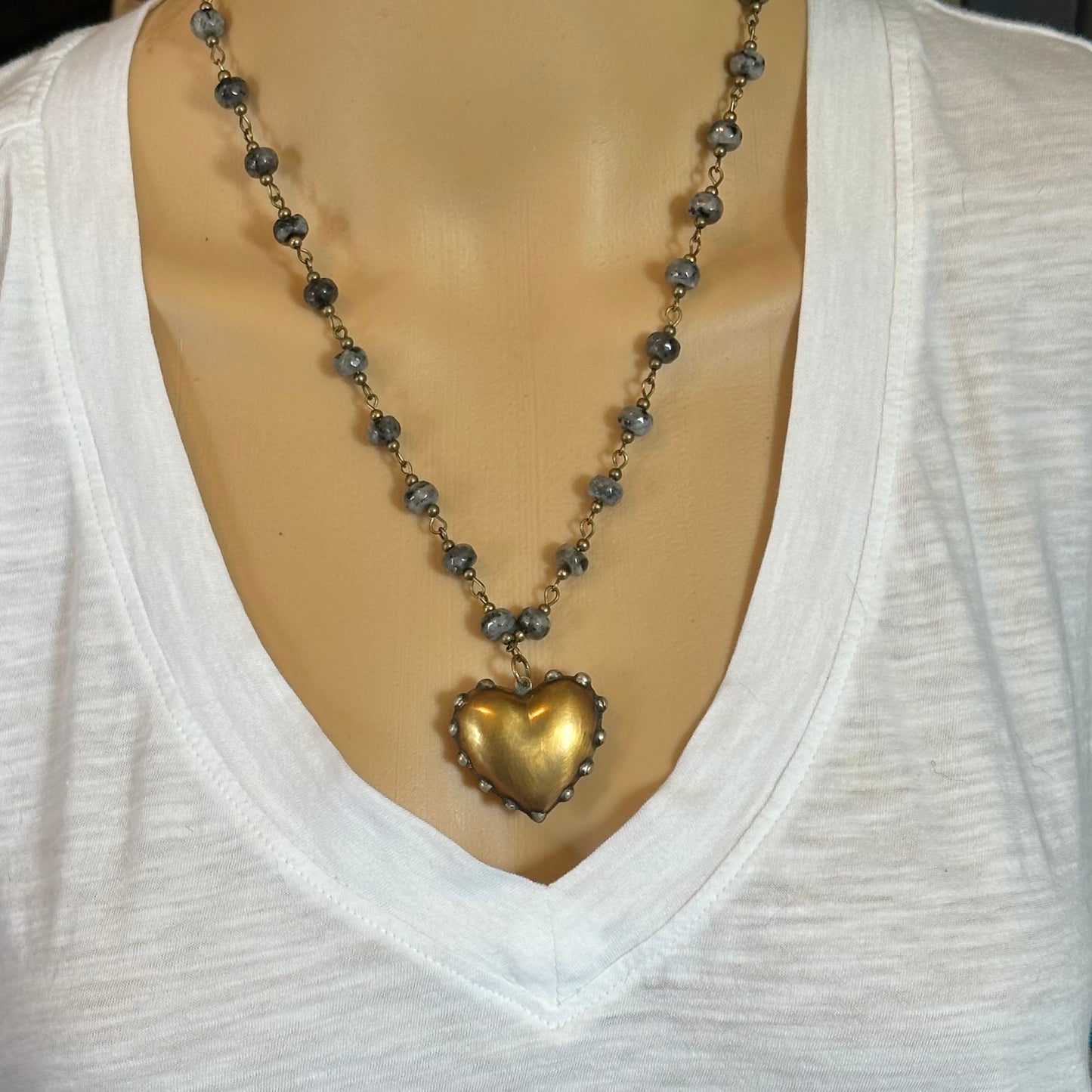 Mixed Metal Beaded and Chain Layered Necklaces Boho Style