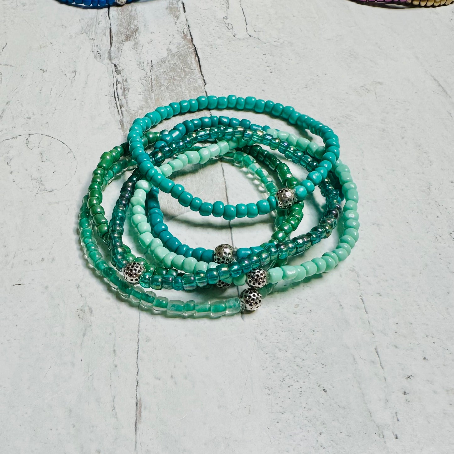 Beaded Turquoise Stretch Bracelets Bracelet Stack