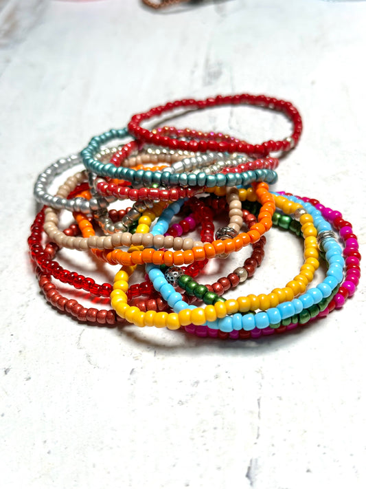 Rainbow Bracelet Stack stretch Bracelets