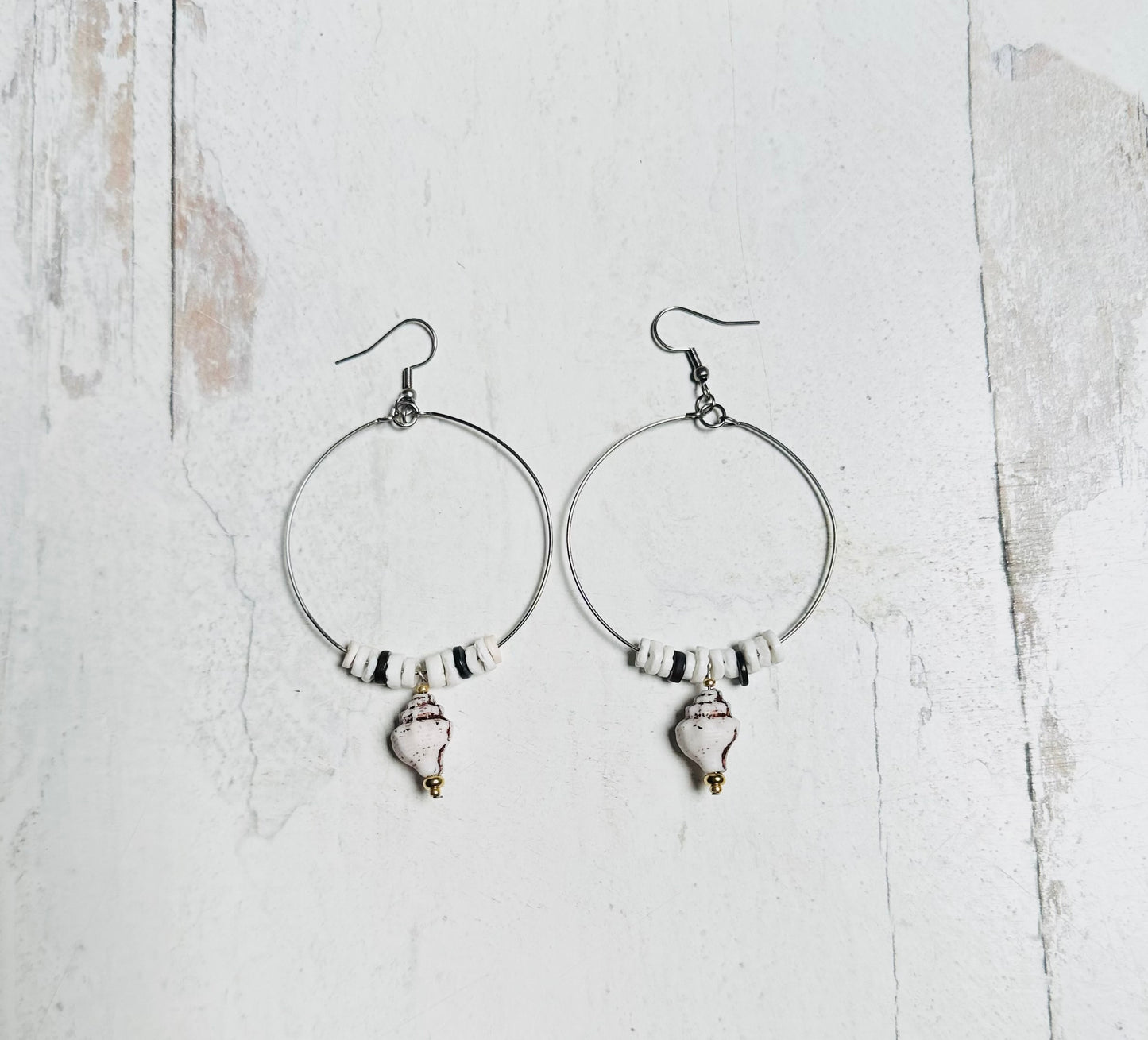 Silver Hoop Earrings Beach