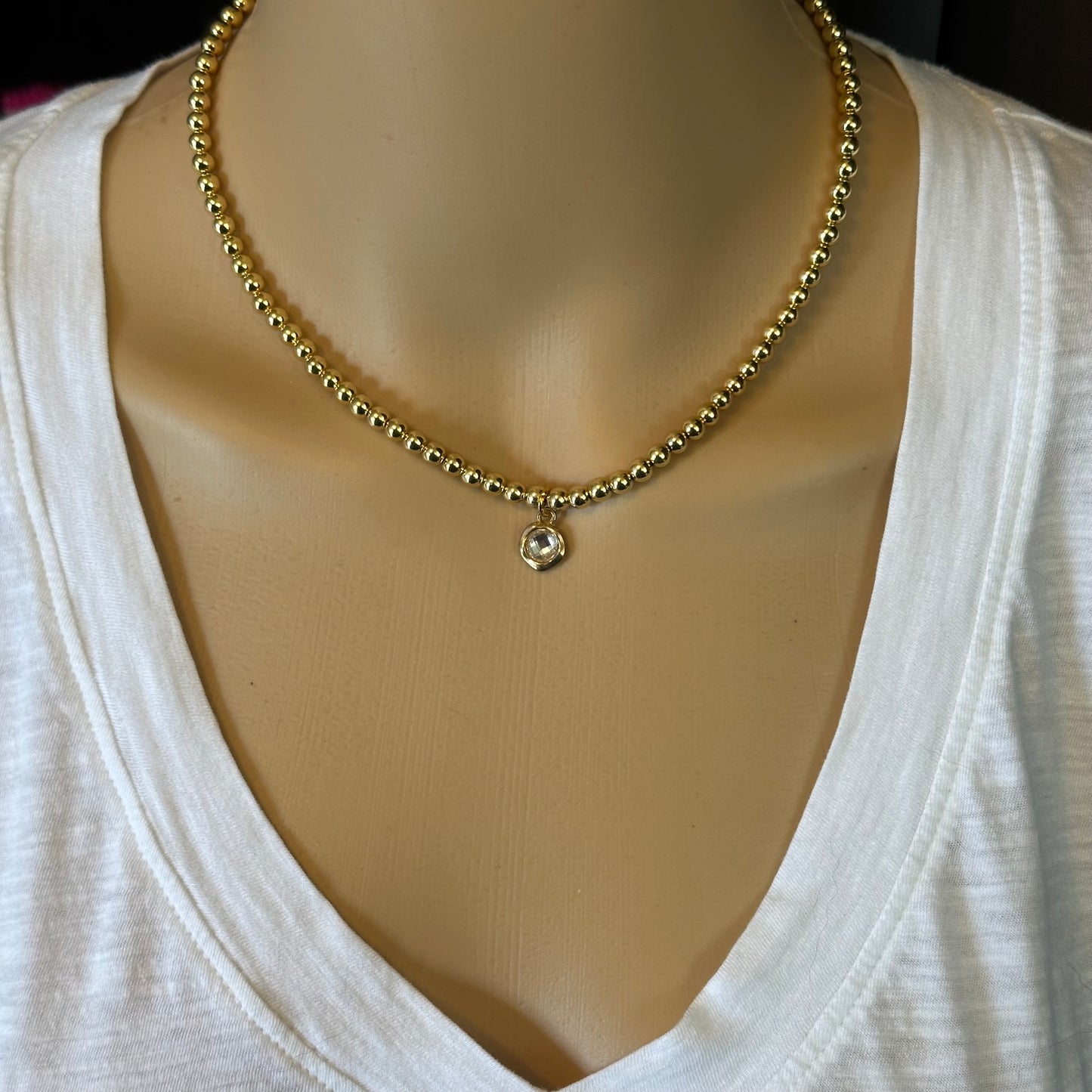 Gold Ball Chain Necklace