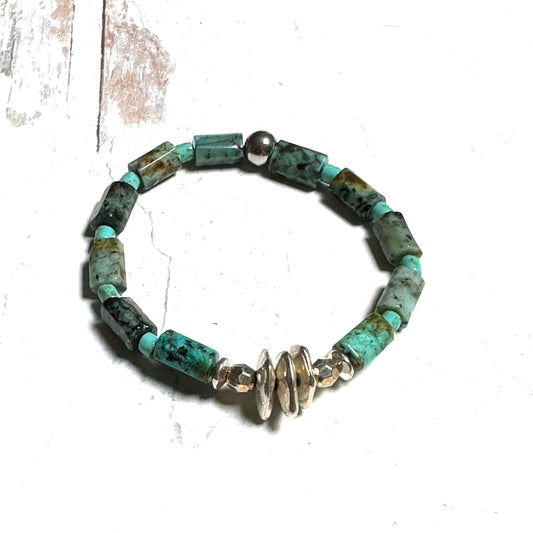 Green Gemstone Silver Bracelet