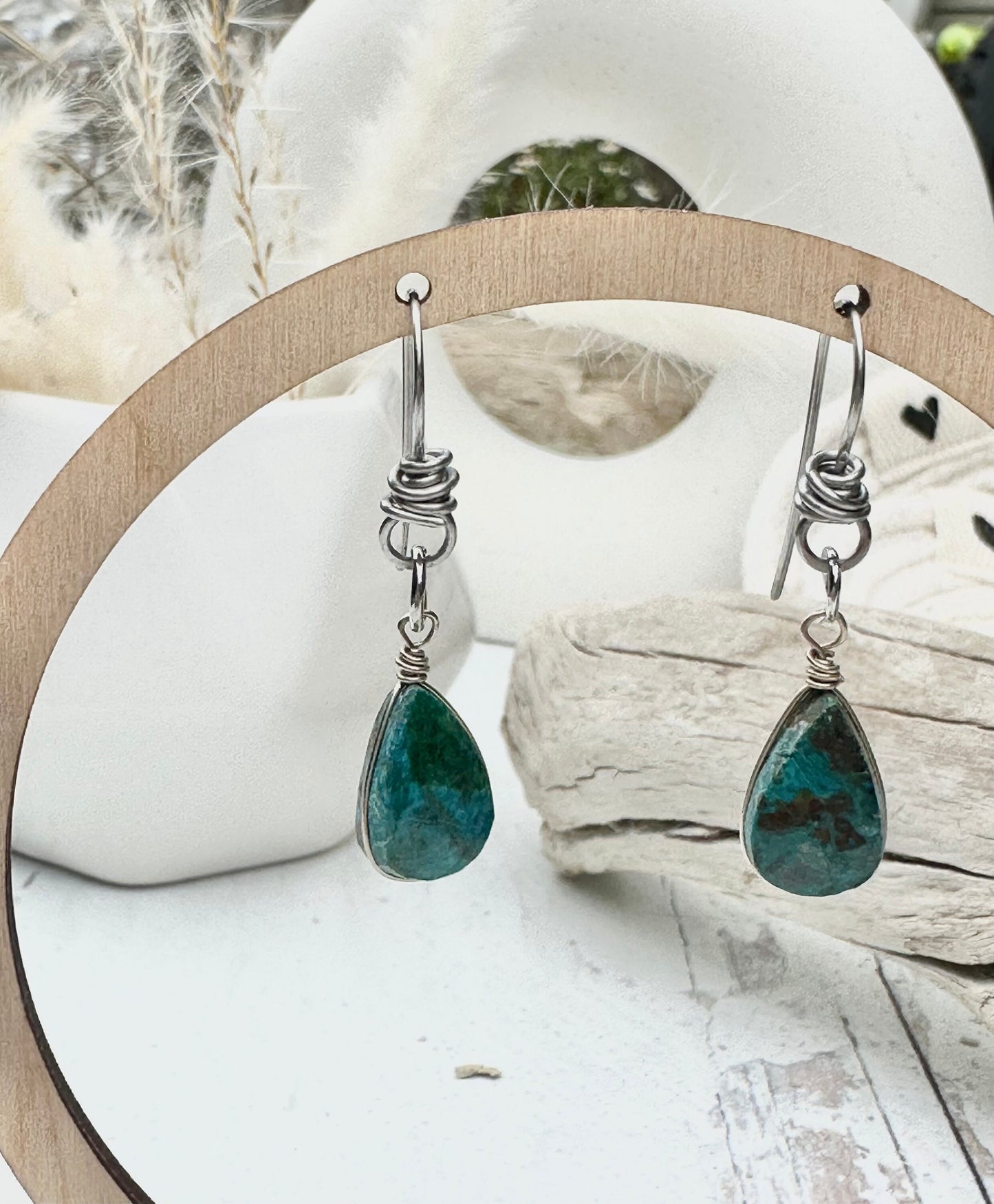 Turquoise Earrings Silver Artisan Blue