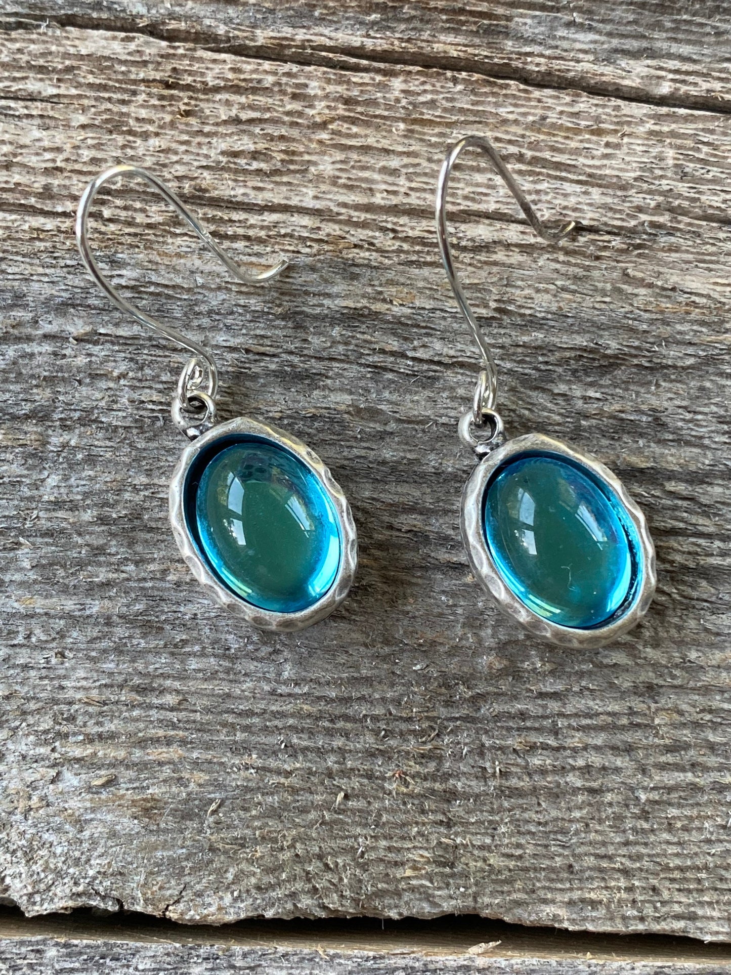 Jewelry Blue Earrings/ Women/ Vintage/ Artisan/ Blue Glass/ Silver/ Boho/ Bohemian