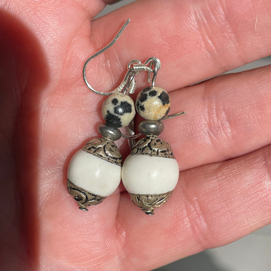 Gemstone Tibetan Inspired Earrings