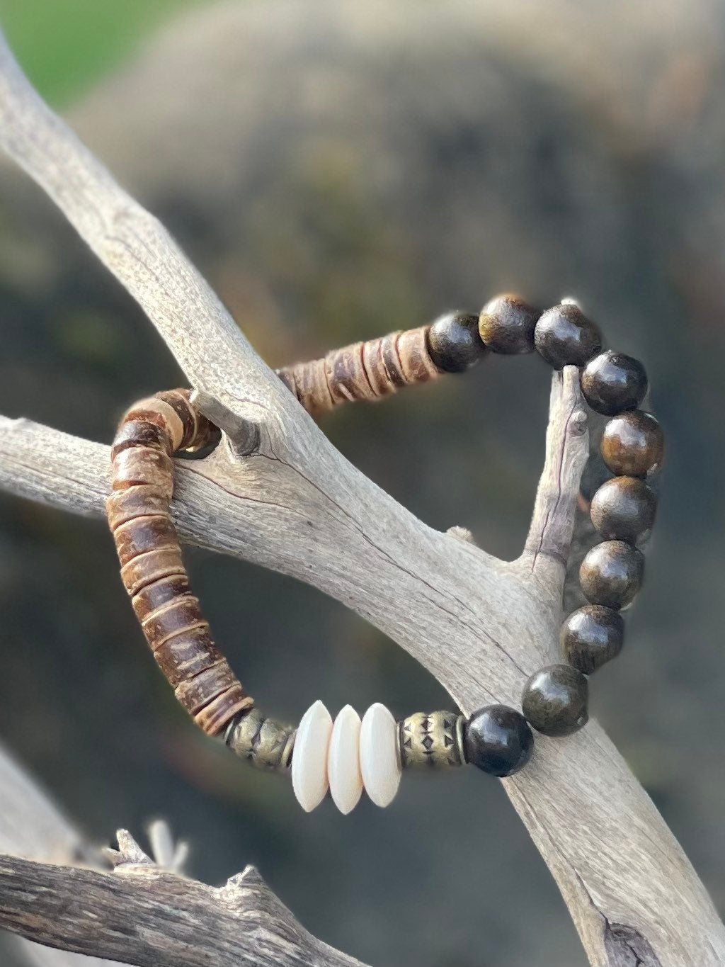 Jewelry Bracelet Men Men’s Unisex Bohemian Coconut Shell Beads Bone Beach Gift Gifts Bead Beaded Handmade Boho