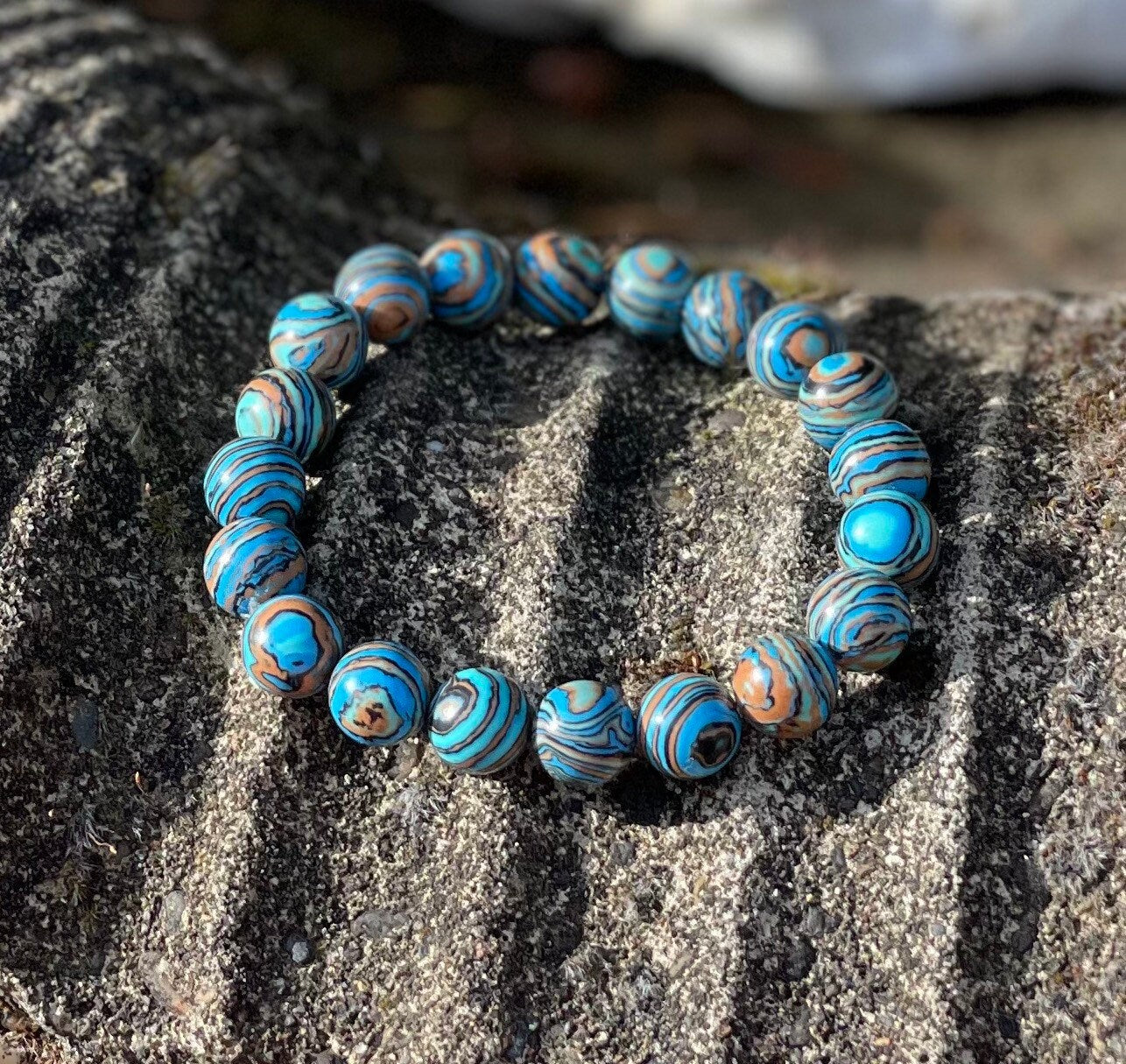 Mens Jewelry Bracelet Blue Unisex Gemstone Healing Confident