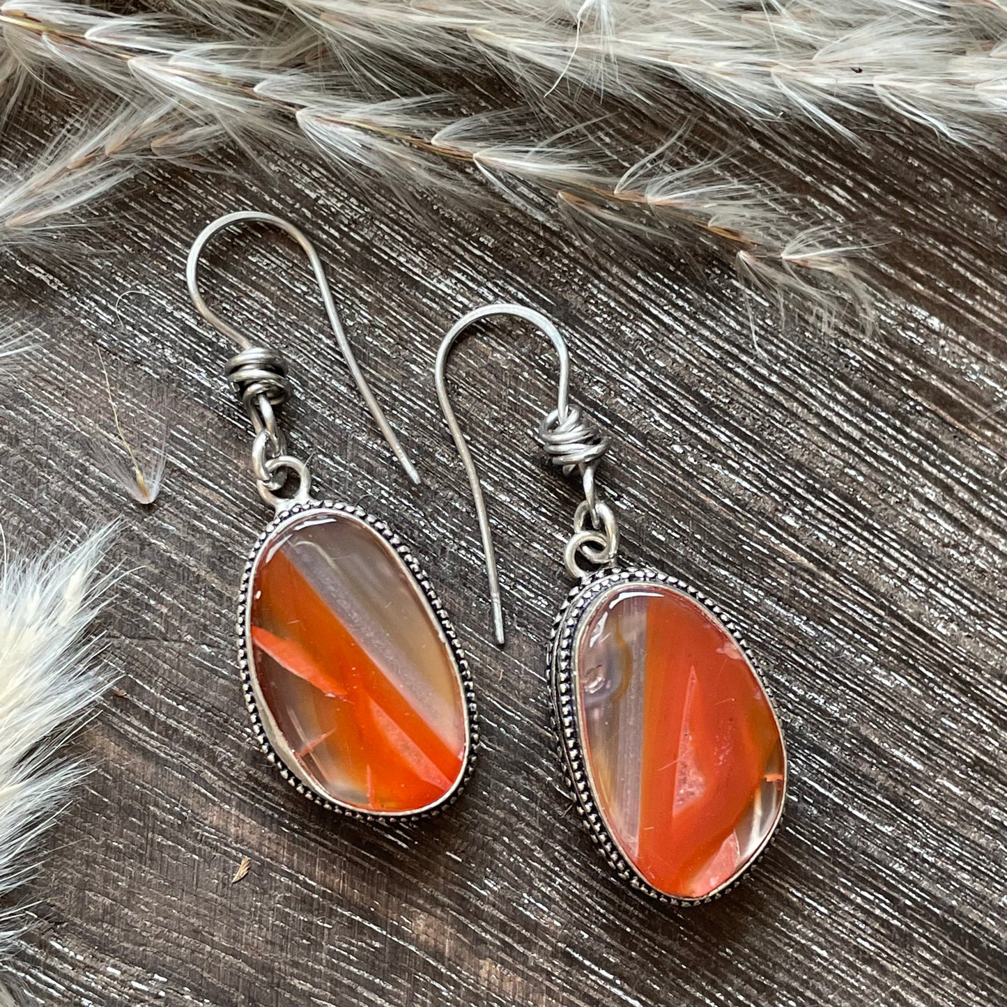 Womens Jewelry Earrings Gemstone Sterling Silver Orange