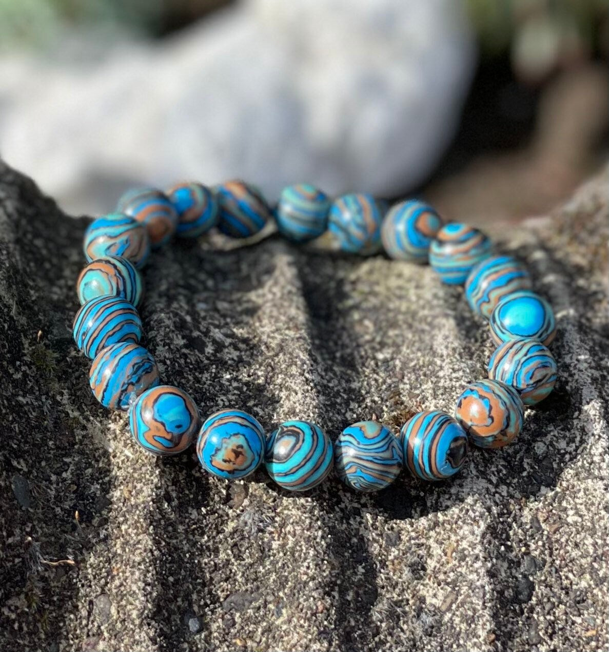 Mens Jewelry Bracelet Blue Unisex Gemstone Healing Confident