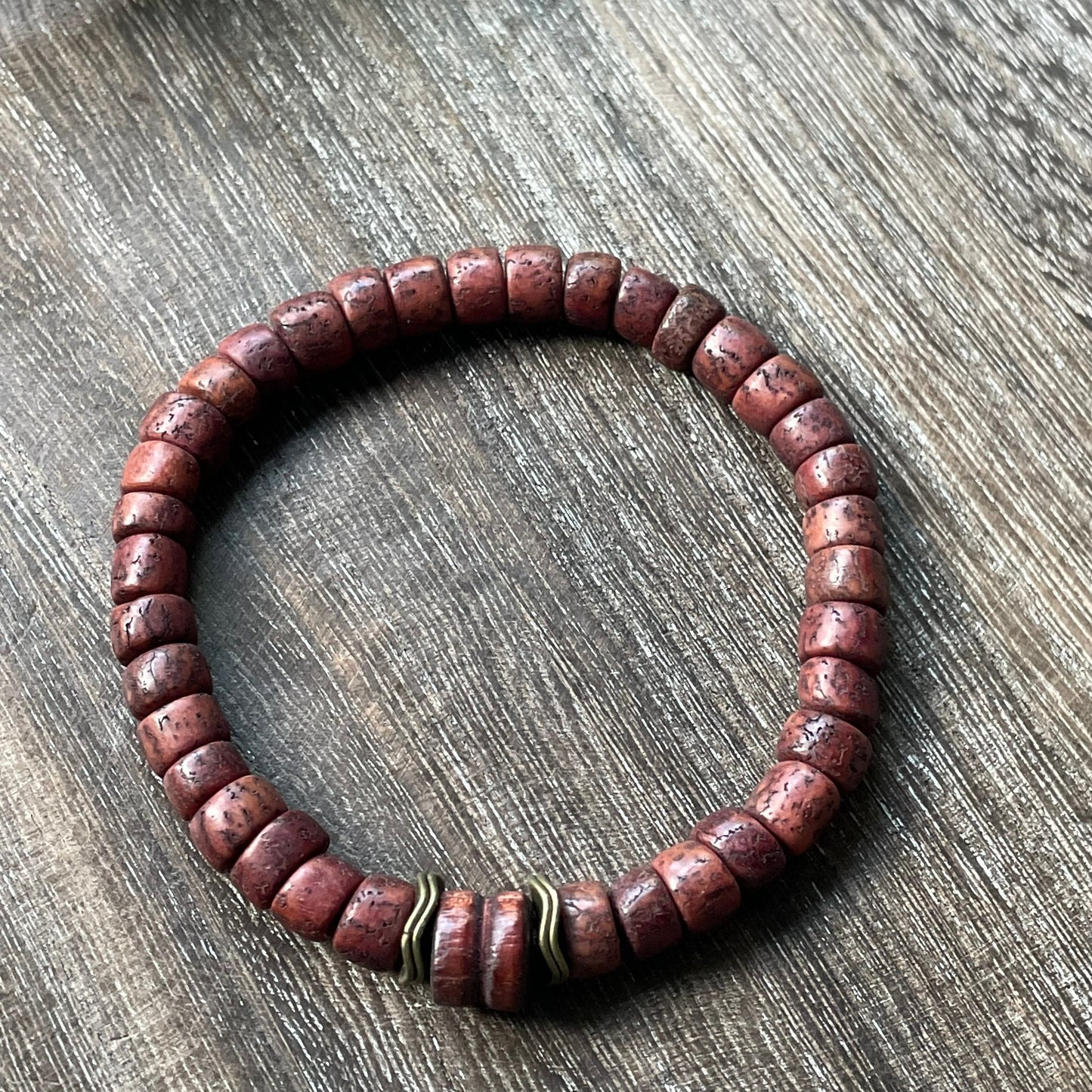 Mens Jewelry Bracelet Wood Stretch Stackable