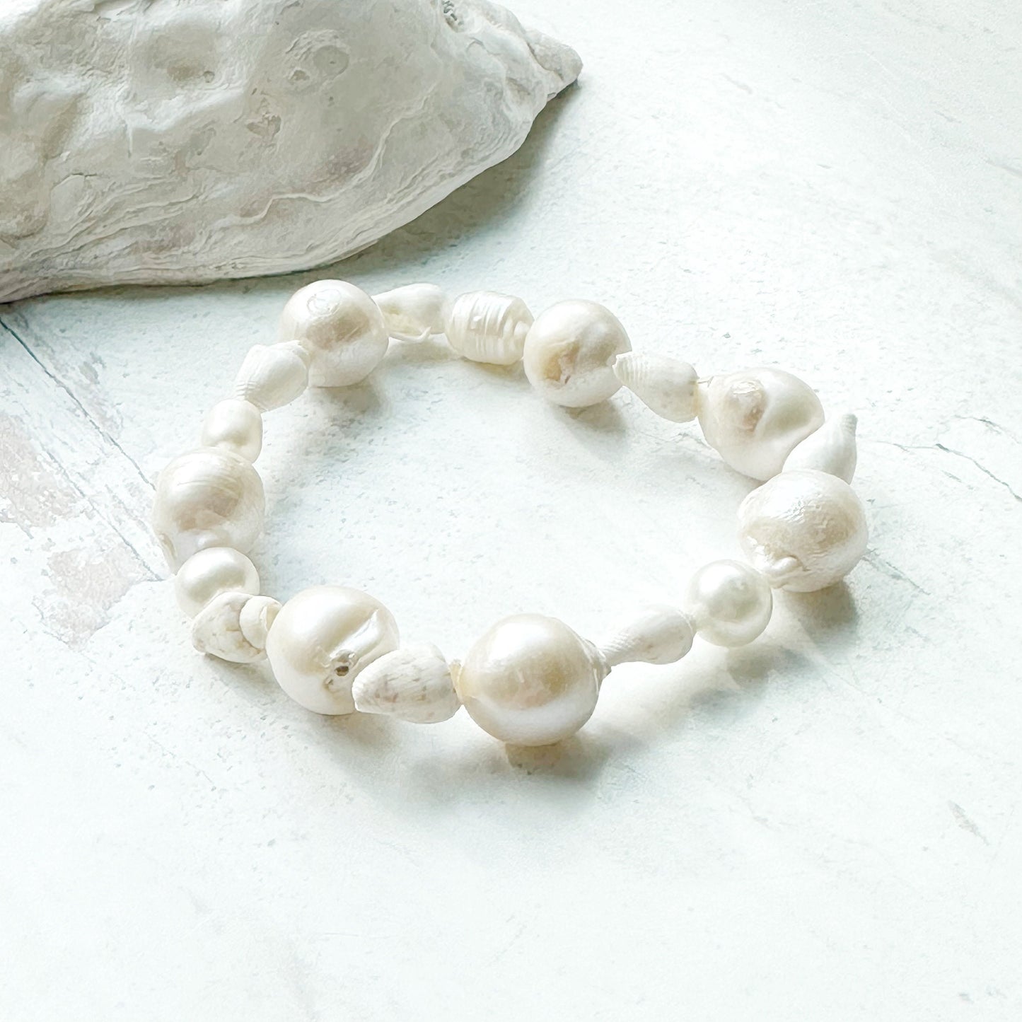 Bracelet Jewelry Pearl Beaded Beach Stretch Stack Women