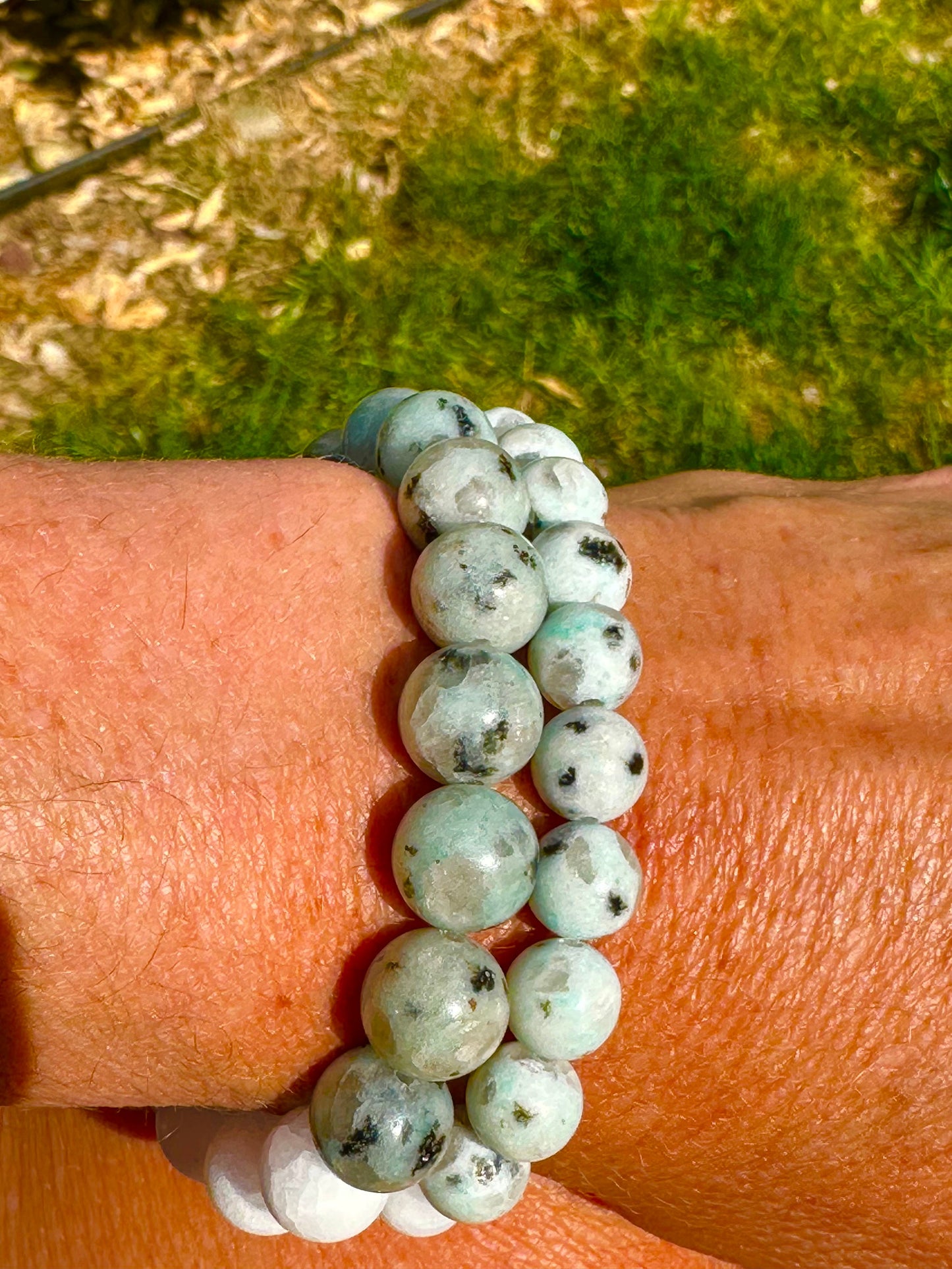 Womens Jewelry Bracelets Beachy Gemstone Green White