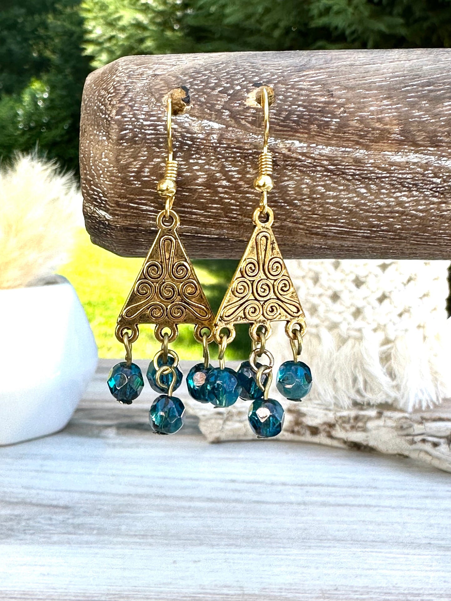 Earrings Jewelry Dangle Ethnic Brass Indian Beaded