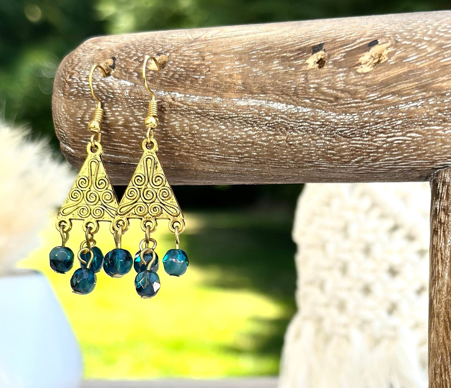 Earrings Jewelry Dangle Ethnic Brass Indian Beaded